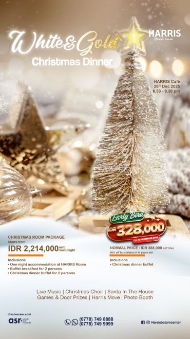HARRIS HOTEL BATAM CENTER MELUNCURKAN PROMO EARLY BIRD UNTUK ACARA MAKAN MALAM NATAL DI BULAN DESEMBER 2025