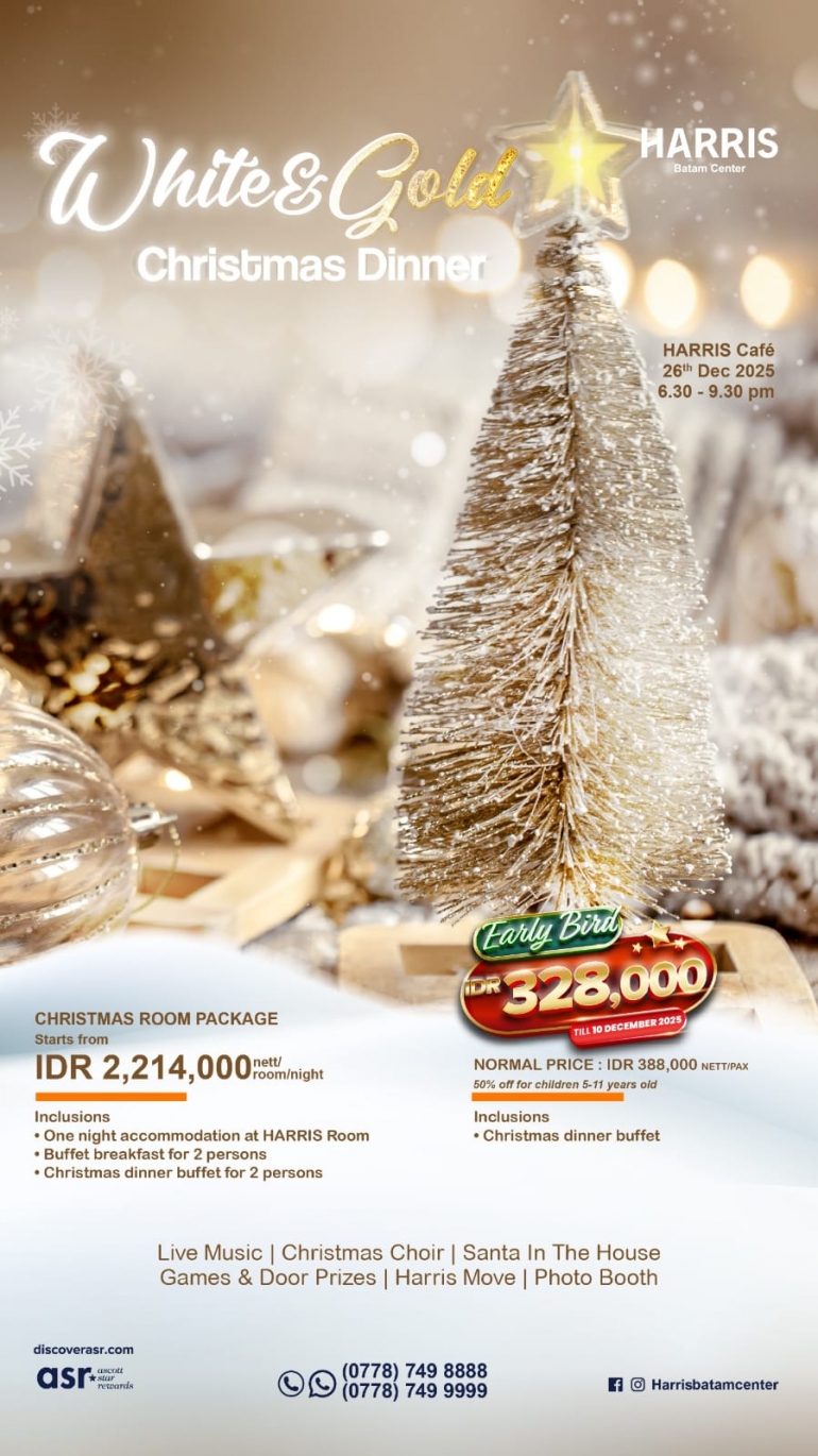 HARRIS HOTEL BATAM CENTER MELUNCURKAN PROMO EARLY BIRD UNTUK ACARA MAKAN MALAM NATAL DI BULAN DESEMBER 2025